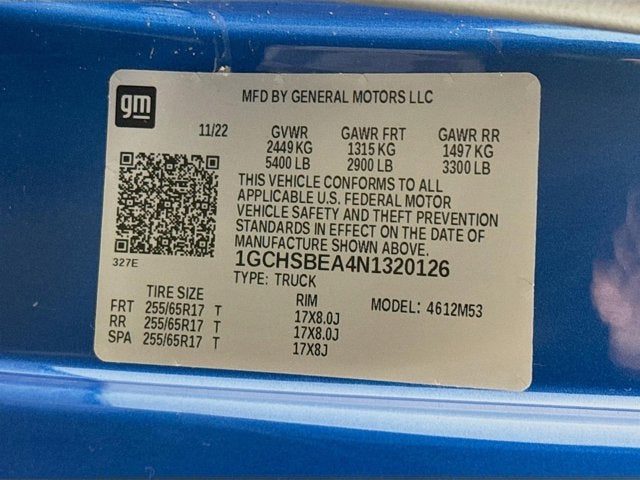 2022 Chevrolet Colorado Work Truck