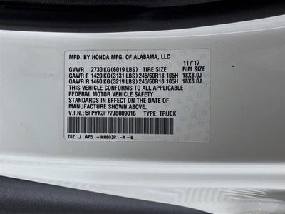 2018 Honda Ridgeline RTL-E