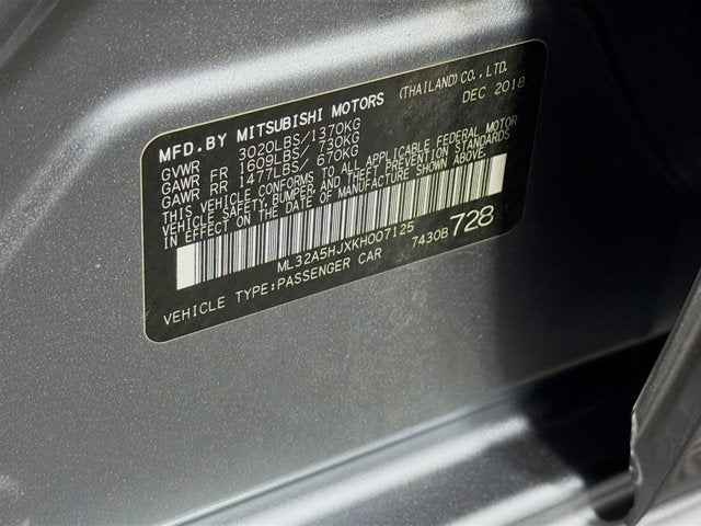 2019 Mitsubishi Mirage LE