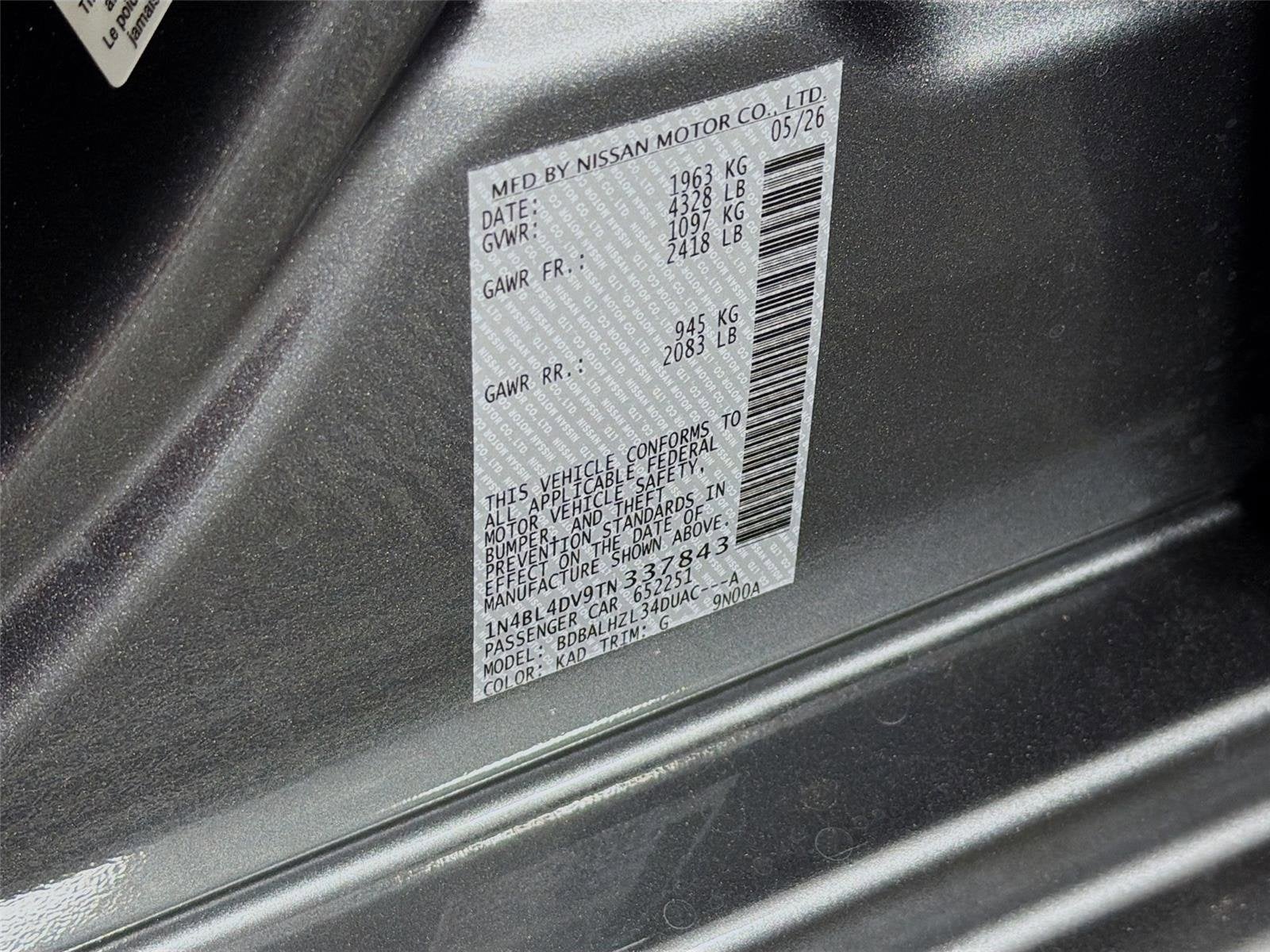 2026 Nissan Altima SV