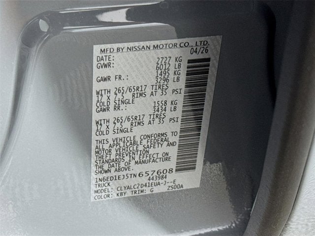 2026 Nissan Frontier SV