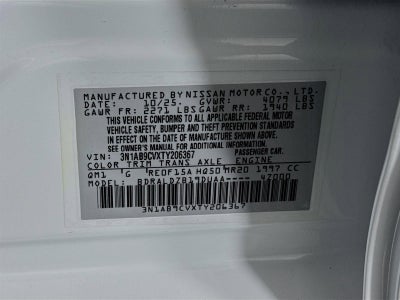 2026 Nissan Sentra SV