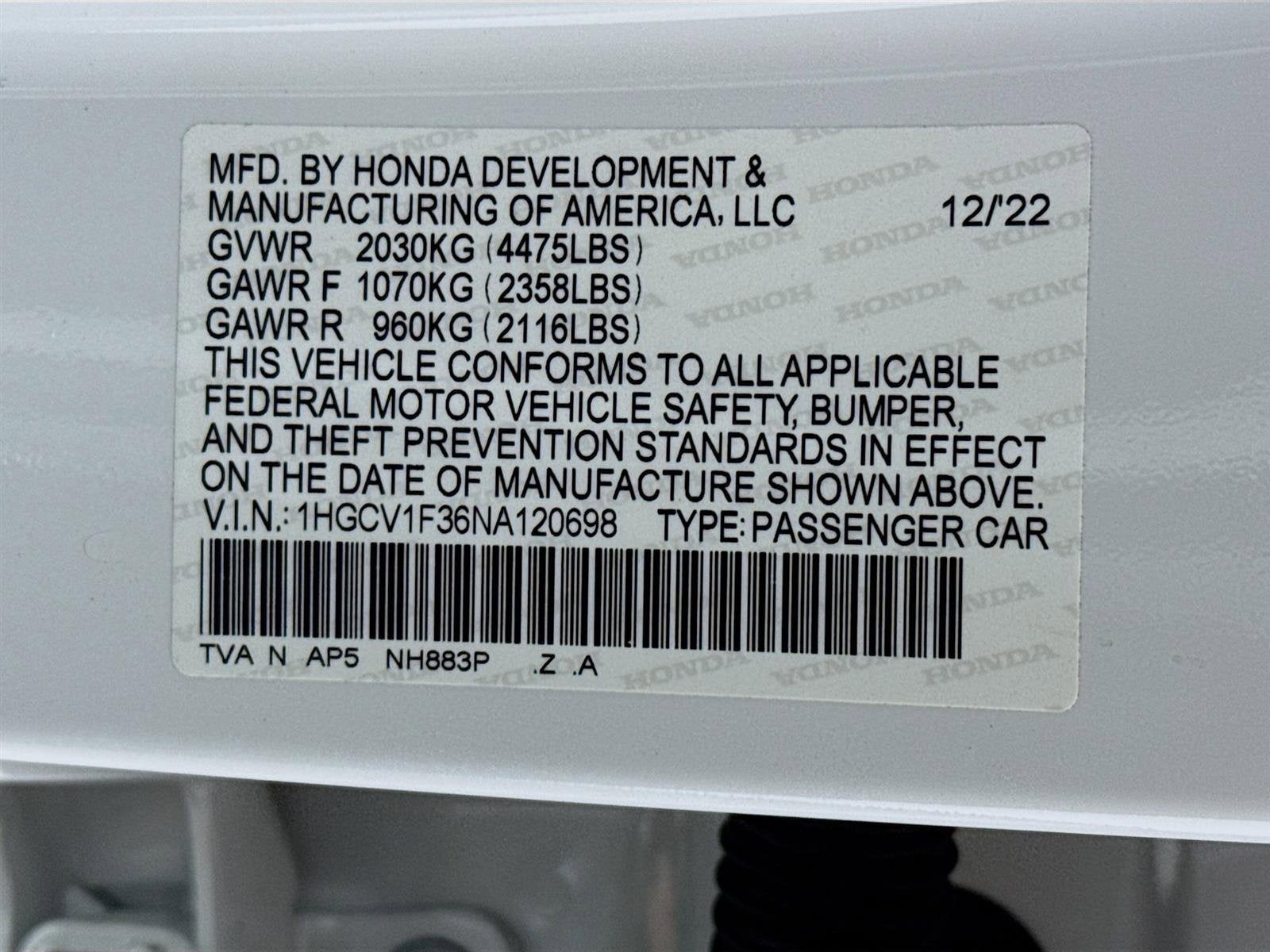 2022 Honda Accord Sport