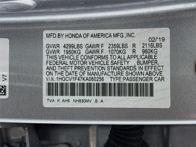 2019 Honda Accord EX 1.5T