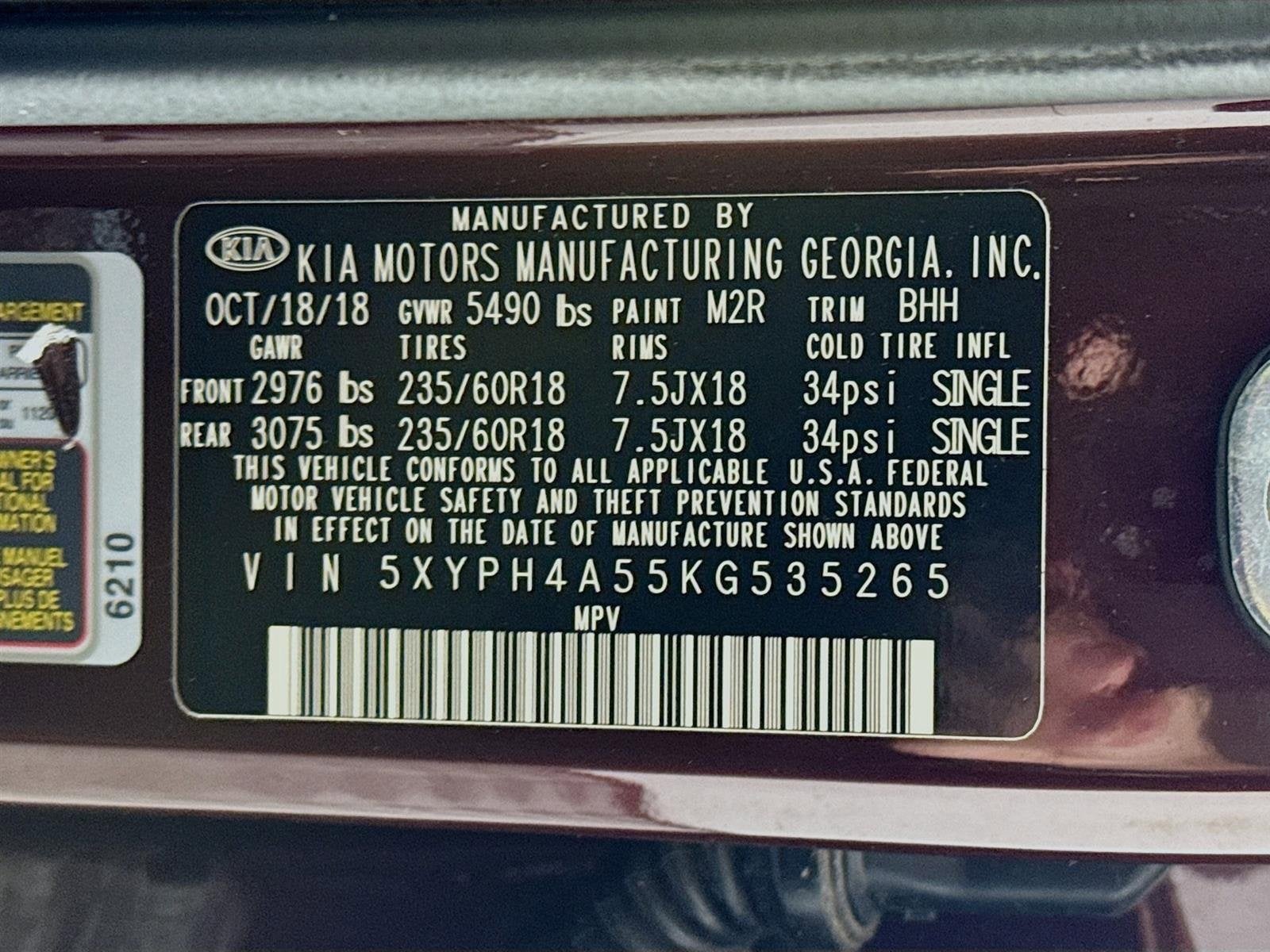 2019 Kia Sorento EX V6