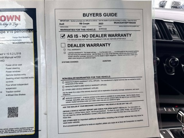 2023 Audi R8 Coupe V10 performance