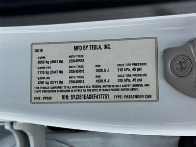 2019 Tesla Model 3 Standard Range Plus