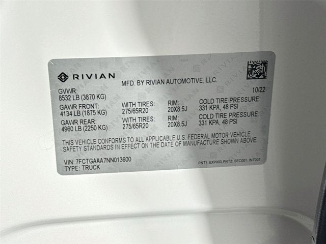 2022 Rivian R1T Adventure
