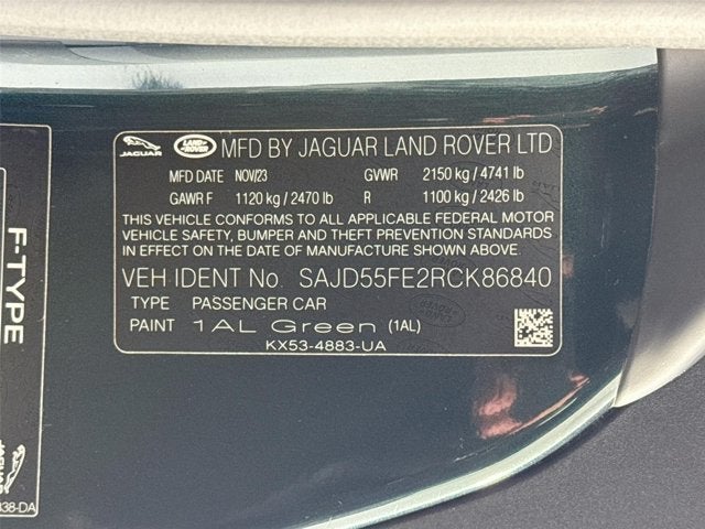 2024 Jaguar F-TYPE P575 R75