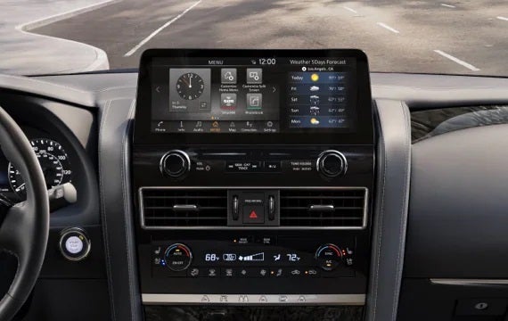 2023 Nissan Armada touchscreen and front console | Crown Nissan in St. Petersburg FL