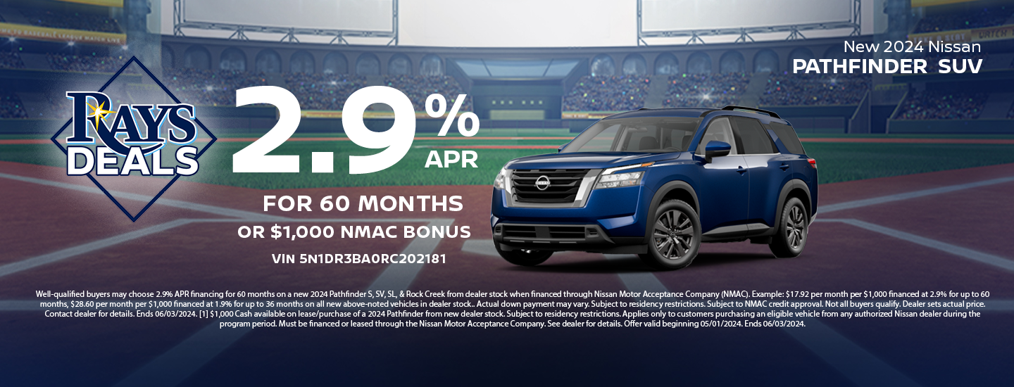PATHFINDER 2.9% APR FOR 60 MOS