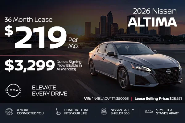 2026 Nissan Altima 36 Month Lease $219 per mo