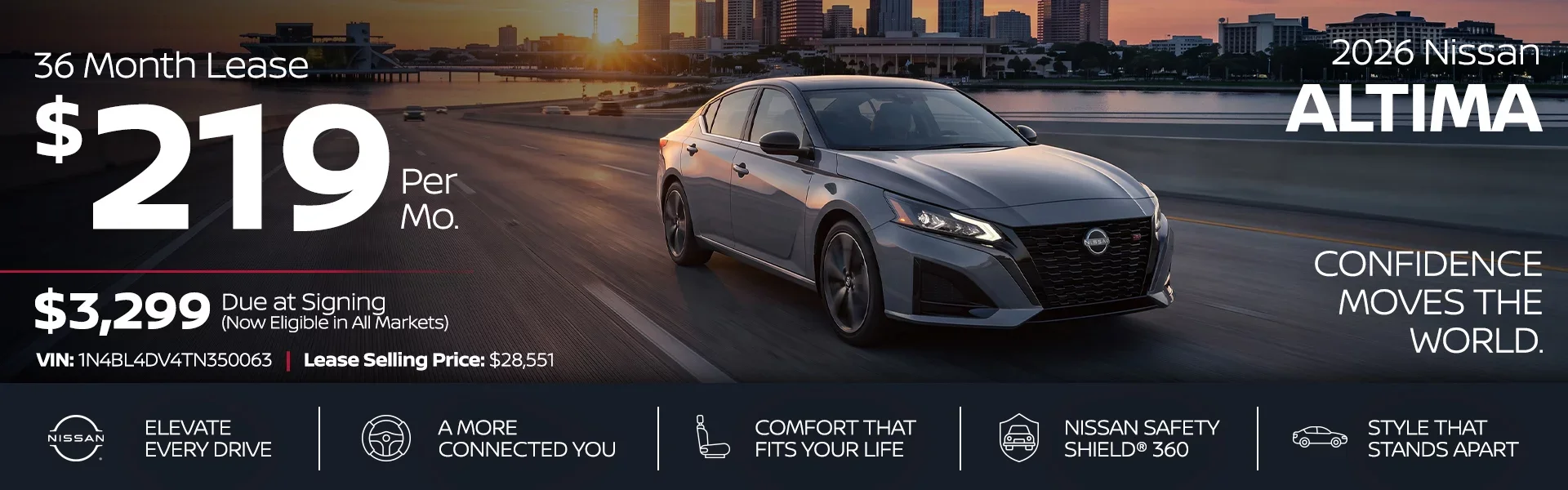 2026 Nissan Altima 36 Month Lease $219 per mo