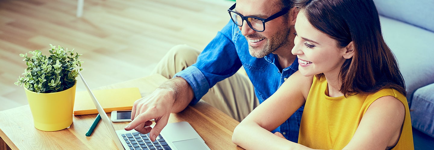Couple shopping online